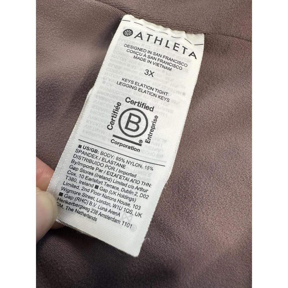 Athleta x Alicia Keys 3X Ribbed Elation Tight Leggings Purple Mauve Gym Stretch - Picture 8 of 9